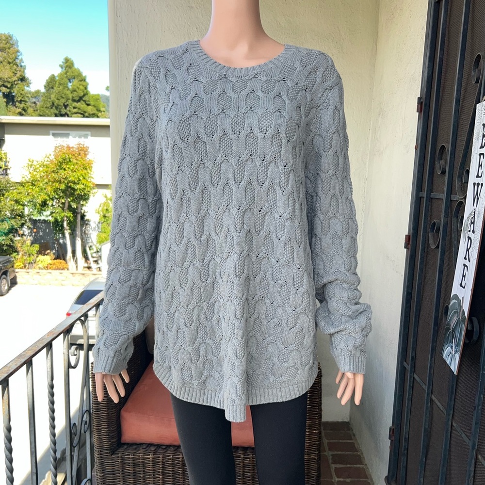 Jeanne Pierre Women’s Crewneck Cable knit Sweater Size: Xl